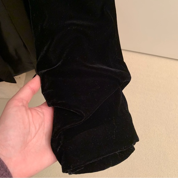 New black tape velvet 3/4 sleeves blazer jacket - Picture 5 of 6